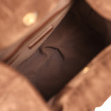 Chanel Large Pouch Dark Brown Suede Tortoiseshell Hardware - Thumbnail View 7