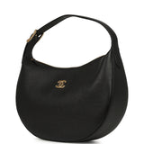 Chanel Round Top Handle Hobo Bag Black Grained Calfskin Gold Hardware - Thumbnail View 5