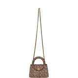 Chanel Small Beaded Kelly Brown, White Sequin, Fabric Brushed Gold Hardware - Thumbnail View 7