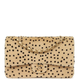 Chanel "Cheetah Print" Medium Flap Bag Light Beige Calf Hair and Black Lambskin Gold Hardware - Thumbnail View 1