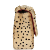 Chanel "Cheetah Print" Medium Flap Bag Light Beige Calf Hair and Black Lambskin Gold Hardware - Thumbnail View 3