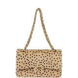 Chanel "Cheetah Print" Medium Flap Bag Light Beige Calf Hair and Black Lambskin Gold Hardware - Thumbnail View 7
