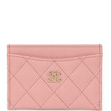 Chanel Classic Card Holder Pink Caviar Light Gold Hardware - Thumbnail View 1