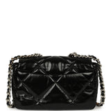 Chanel Medium 19 Flap Bag Black Shiny Crumpled Calfskin Mixed Metal Hardware - Thumbnail View 4