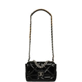 Chanel Medium 19 Flap Bag Black Shiny Crumpled Calfskin Mixed Metal Hardware - Thumbnail View 7