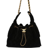 Pre-owned Chanel Small 25 Hobo Bag Black Suede Antique Gold Hardware - Thumbnail View 1