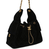 Pre-owned Chanel Small 25 Hobo Bag Black Suede Antique Gold Hardware - Thumbnail View 2