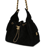 Pre-owned Chanel Small 25 Hobo Bag Black Suede Antique Gold Hardware - Thumbnail View 5