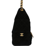 Pre-owned Chanel Small 25 Hobo Bag Black Suede Antique Gold Hardware - Thumbnail View 3