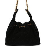 Pre-owned Chanel Small 25 Hobo Bag Black Suede Antique Gold Hardware - Thumbnail View 4