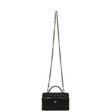 Chanel Top Handle Long Vanity Case with Chain Black Caviar Light Gold Hardware - Thumbnail View 7