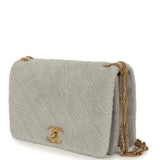 Chanel Medium Flap Bag Grey Shearling Antique Gold Hardware - Thumbnail View 5