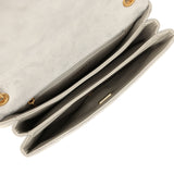 Chanel Medium Flap Bag Grey Shearling Antique Gold Hardware - Thumbnail View 10