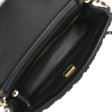 Chanel Mini "Coco Boho" Flap Bag Black Crochet Light Gold Hardware - Thumbnail View 10