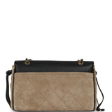 Chanel "Urban Essential" Flap Bag Dark Beige Suede, Black Calfskin Gold Hardware - Thumbnail View 4