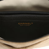 Chanel "Urban Essential" Flap Bag Dark Beige Suede, Black Calfskin Gold Hardware - Thumbnail View 10