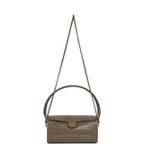 Chanel Barrel Clutch Bag with Chain Dark Khaki Croc Embossed Calfskin Gold Hardware - Thumbnail View 6