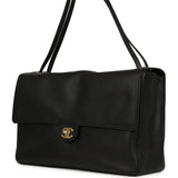 Chanel Maxi "Souplissimo" Large Flap Bag Black Grained Calfskin Gold Hardware - Thumbnail View 5