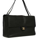 Chanel Maxi "Souplissimo" Large Flap Bag Black Grained Calfskin Gold Hardware - Thumbnail View 2