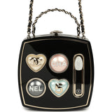 Chanel Makeup Palette Minaudiere Clutch with Chain Black, Multicolor Plexiglass, Strass, Light Gold Hardware - Thumbnail View 1