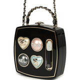 Chanel Makeup Palette Minaudiere Clutch with Chain Black, Multicolor Plexiglass, Strass, Light Gold Hardware - Thumbnail View 5