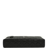 Chanel East West Top Handle Long Vanity Case with Chain Black Caviar Light Gold Hardware - Thumbnail View 6
