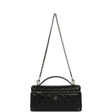 Chanel East West Top Handle Long Vanity Case with Chain Black Caviar Light Gold Hardware - Thumbnail View 7