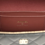 Chanel East West Top Handle Long Vanity Case with Chain Black Caviar Light Gold Hardware - Thumbnail View 8
