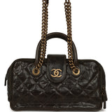 Chanel Paris-Bombay Shiva Bowling Bag Khaki Shiny Aged Crumpled Calfskin Antique Gold Hardware - Thumbnail View 1
