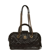 Chanel Paris-Bombay Shiva Bowling Bag Khaki Shiny Aged Crumpled Calfskin Antique Gold Hardware - Thumbnail View 6