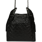 Chanel Medium 25 Hobo Bag Black Shiny Crumpled Calfskin Mixed Silver Hardware - Thumbnail View 4