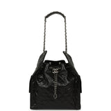 Chanel Medium 25 Hobo Bag Black Shiny Crumpled Calfskin Mixed Silver Hardware - Thumbnail View 6