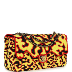 Chanel Maxi "Magma" Flap Bag Yellow, Red, Black Mixed Fibers Gold Hardware