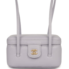 Chanel Preppy Coco Long Vanity with Straps Light Purple Shiny Caviar Brushed Gold Hardware