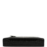 Chanel Large East West Top Handle Long Vanity Case with Chain Black Embossed Croc Calfskin Gold Hardware - Thumbnail View 6