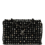 Chanel Medium Beaded Evening Bag Strass, Pearl, Black Leather Ruthenium Hardware - Thumbnail View 1