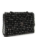 Chanel Medium Beaded Evening Bag Strass, Pearl, Black Leather Ruthenium Hardware - Thumbnail View 2