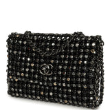 Chanel Medium Beaded Evening Bag Strass, Pearl, Black Leather Ruthenium Hardware - Thumbnail View 6