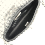 Chanel Medium Beaded Evening Bag Strass, Pearl, Black Leather Ruthenium Hardware - Thumbnail View 9
