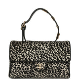 Chanel "Dalmatian Print" Top Handle Flap Bag Black, White Pony Hair, Black Calfskin Gold Hardware - Thumbnail View 1