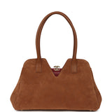 Chanel Large Bowling Bag Camel Suede Gold Hardware - Thumbnail View 1