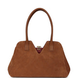 Chanel Large Bowling Bag Camel Suede Gold Hardware - Thumbnail View 4