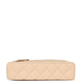 Chanel Top Handle Long Vanity Case with Chain Beige Shiny Caviar Light Gold Hardware - Thumbnail View 6