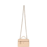 Chanel Top Handle Long Vanity Case with Chain Beige Shiny Caviar Light Gold Hardware - Thumbnail View 7