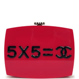 Chanel "Je Ne Suis Pas En Solde" Minaudiere Clutch with Chain Fuchsia, Navy Blue Plexiglass, Resin Silver Hardware - Thumbnail View 4