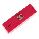 Chanel "Je Ne Suis Pas En Solde" Minaudiere Clutch with Chain Fuchsia, Navy Blue Plexiglass, Resin Silver Hardware - Thumbnail View 7
