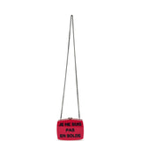 Chanel "Je Ne Suis Pas En Solde" Minaudiere Clutch with Chain Fuchsia, Navy Blue Plexiglass, Resin Silver Hardware - Thumbnail View 8
