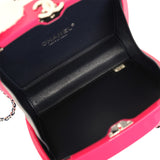Chanel "Je Ne Suis Pas En Solde" Minaudiere Clutch with Chain Fuchsia, Navy Blue Plexiglass, Resin Silver Hardware - Thumbnail View 9