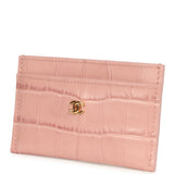 Chanel CC Card Holder Wallet Pink Croc Embossed Calfskin Gold Hardware - Thumbnail View 6