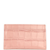 Chanel CC Card Holder Wallet Pink Croc Embossed Calfskin Gold Hardware - Thumbnail View 4